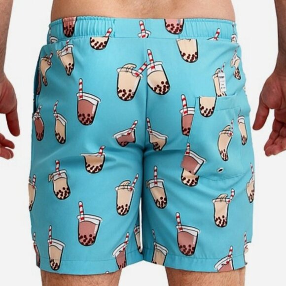 S🩳Mosmann David Jones Blue&Tan Bubble Tea Swim Short Trunks - Picture 5 of 8